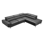5 Seater Grey Leatherette Corner Sofa