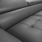 5 Seater Grey Leatherette Corner Sofa