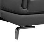 5 Seater Grey Leatherette Corner Sofa