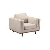 Modern Single Seater Armchair with Wooden Frame and Dual Layer Upholstery