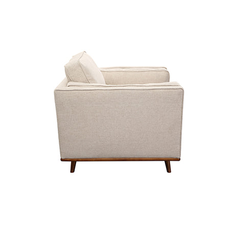 Modern Single Seater Armchair with Wooden Frame and Dual Layer Upholstery