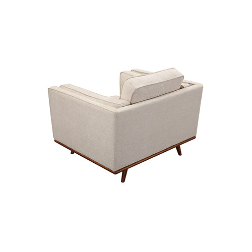 Modern Single Seater Armchair with Wooden Frame and Dual Layer Upholstery