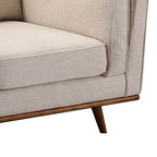 Modern Single Seater Armchair with Wooden Frame and Dual Layer Upholstery