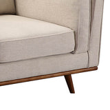Modern Single Seater Armchair with Wooden Frame and Dual Layer Upholstery