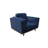 Modern Single Seater Armchair with Wooden Frame and Dual Layer Upholstery