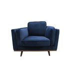 Modern Single Seater Armchair with Wooden Frame and Dual Layer Upholstery