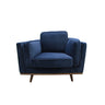 Modern Single Seater Armchair with Wooden Frame and Dual Layer Upholstery