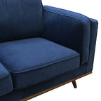 York 3 Seater Soft Blue Velvet Sofa