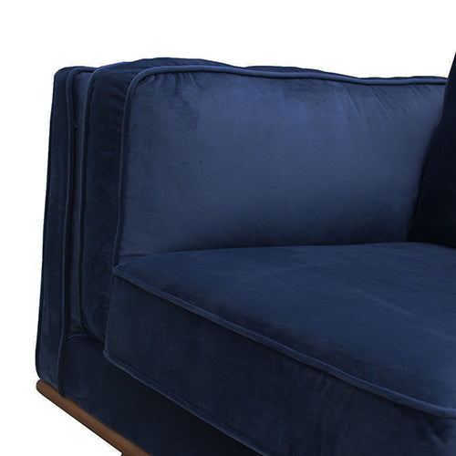 York 3 Seater Soft Blue Velvet Sofa
