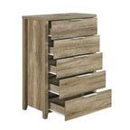 Elegant Oak Tallboy with 5 Storage Drawers