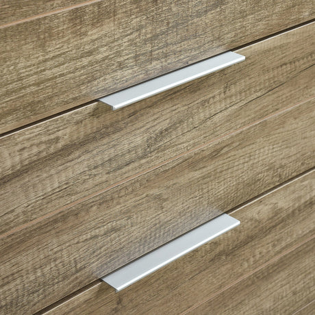 Elegant Oak Tallboy with 5 Storage Drawers