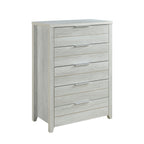 Elegant White Ash Tallboy with 5 Drawers
