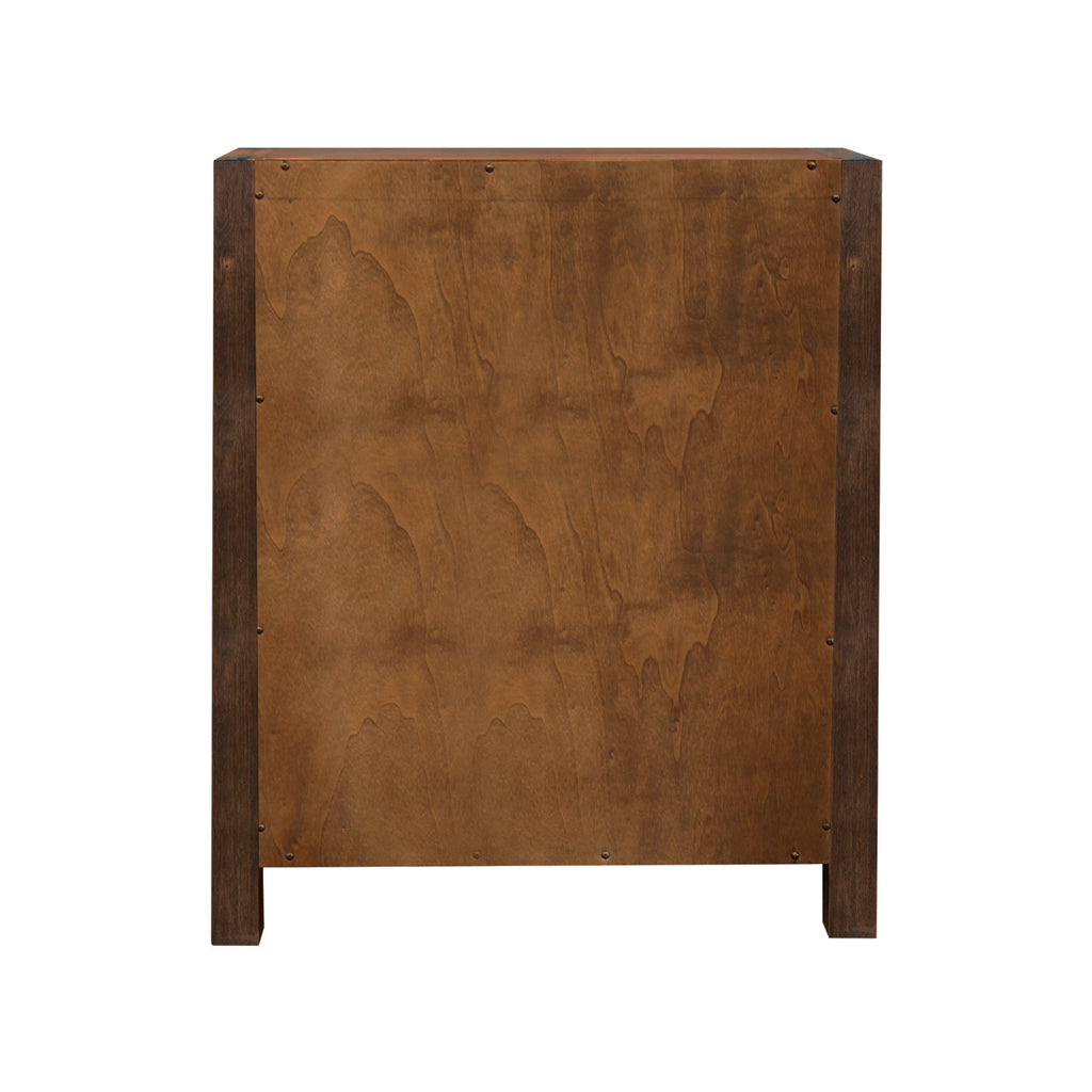 Chocolate Solid Wood Tallboy with 4 Drawers