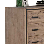 Elegant 5-Drawer Tallboy in Silver Brush Finish