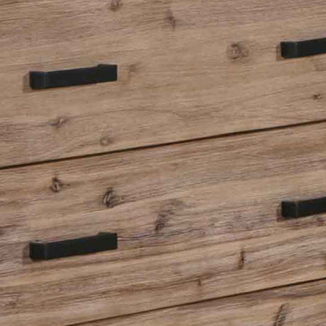 Elegant 5-Drawer Tallboy in Silver Brush Finish