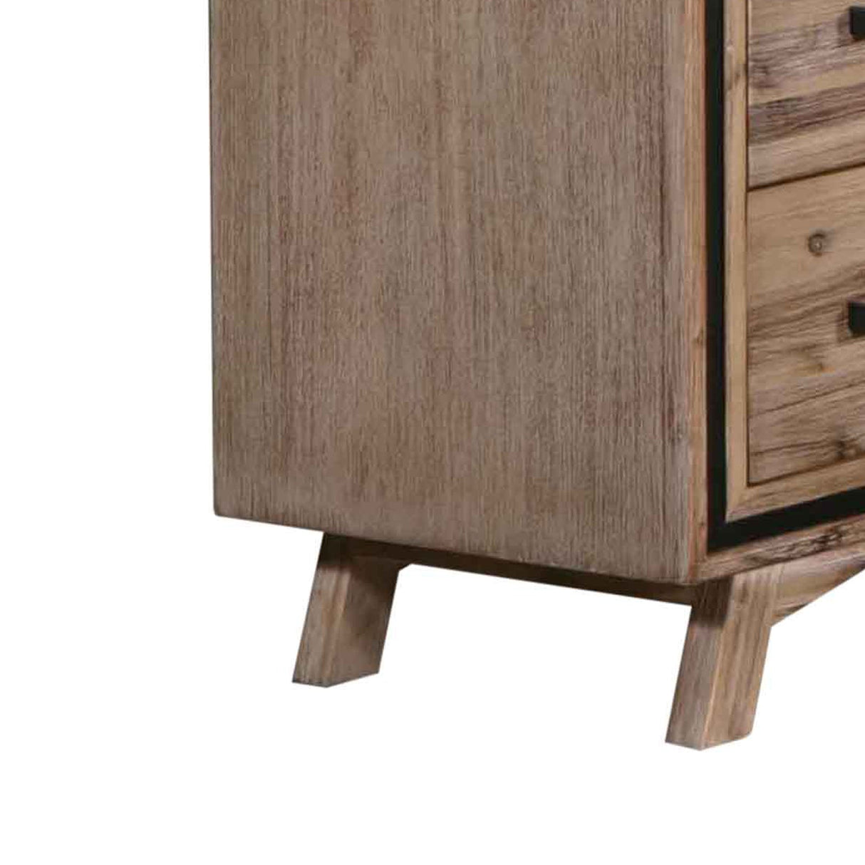 Elegant 5-Drawer Tallboy in Silver Brush Finish
