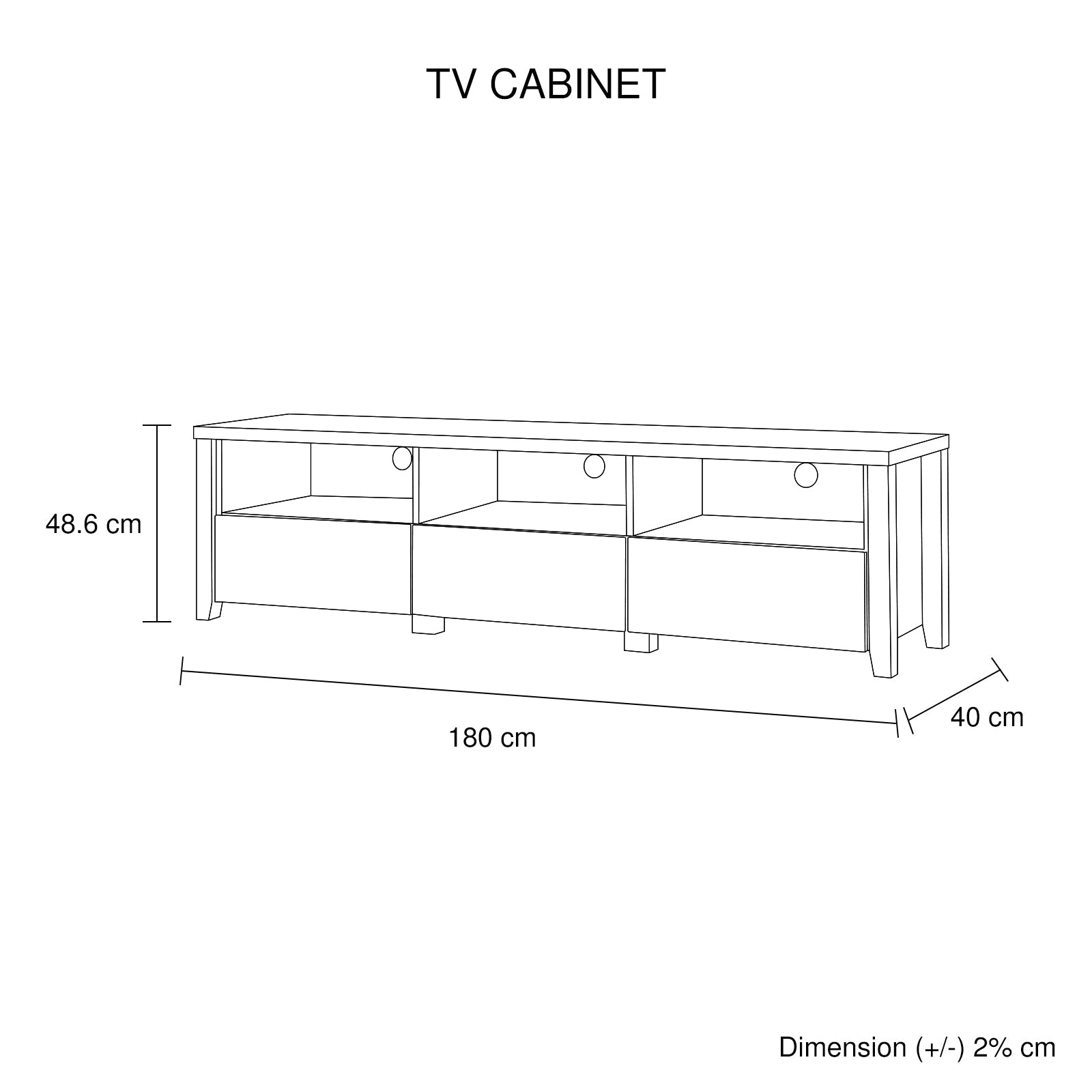 Cielo Oak TV Cabinet with Storage Drawers