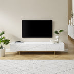 Amelia Glossy White TV Cabinet with Metal Base