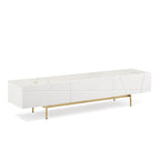 Amelia Glossy White TV Cabinet with Metal Base