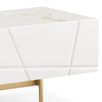 Amelia Glossy White TV Cabinet with Metal Base