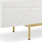 Amelia Glossy White TV Cabinet with Metal Base