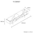 Amelia Glossy White TV Cabinet with Metal Base
