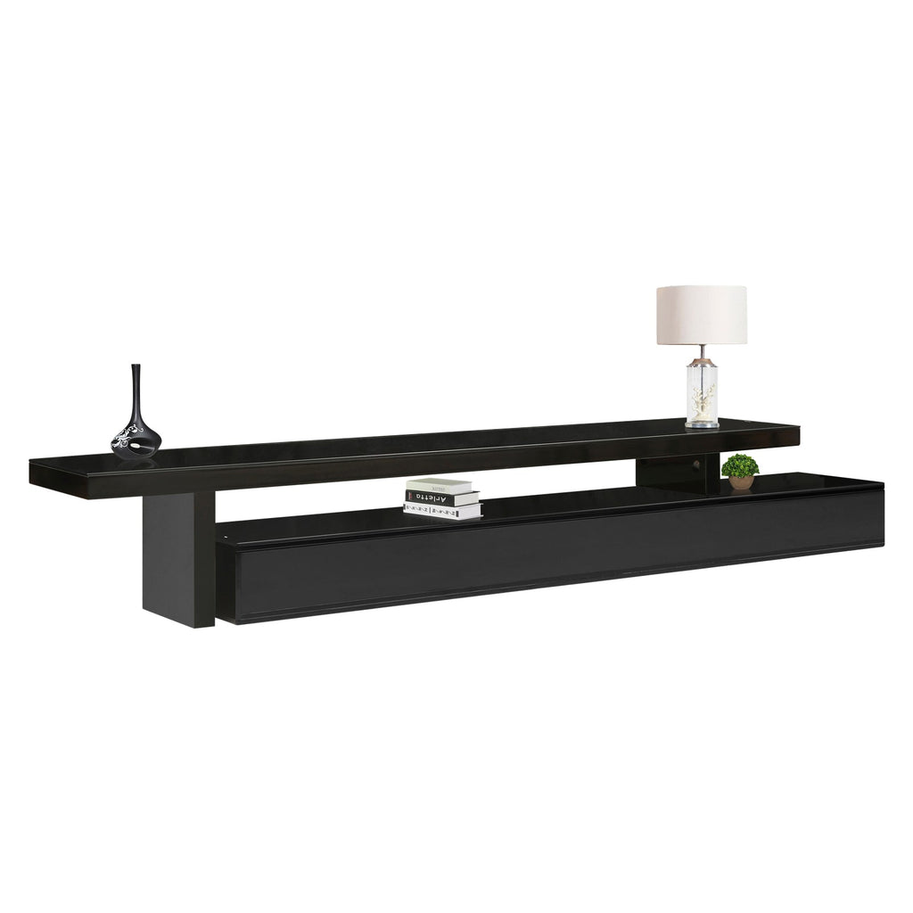 Elegant Extendable Black TV Cabinet with Storage