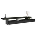 Elegant Extendable Black TV Cabinet with Storage