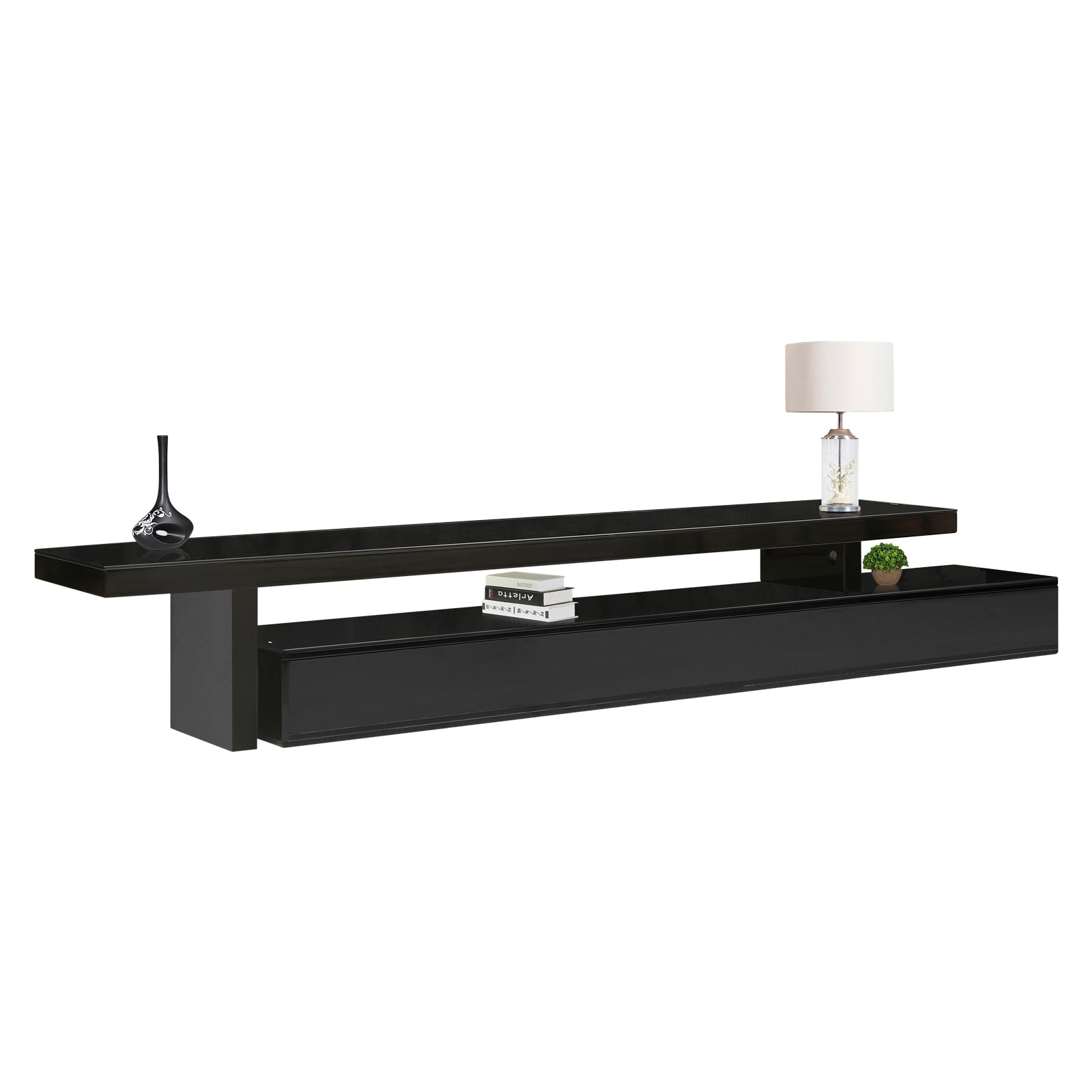 Elegant Extendable Black TV Cabinet with Storage