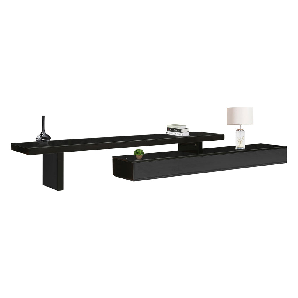Elegant Extendable Black TV Cabinet with Storage