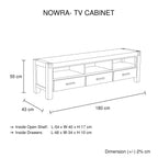 Nowra Solid Acacia TV Cabinet with Storage
