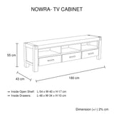 Nowra Solid Acacia TV Cabinet with Storage