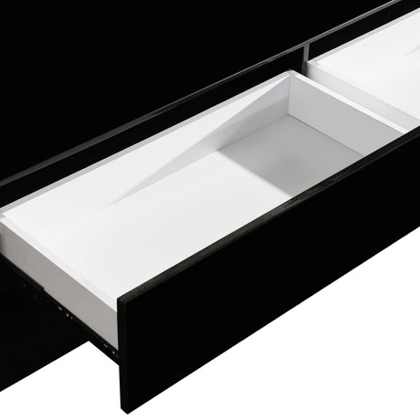 Elegant High Gloss TV Cabinet with Storage