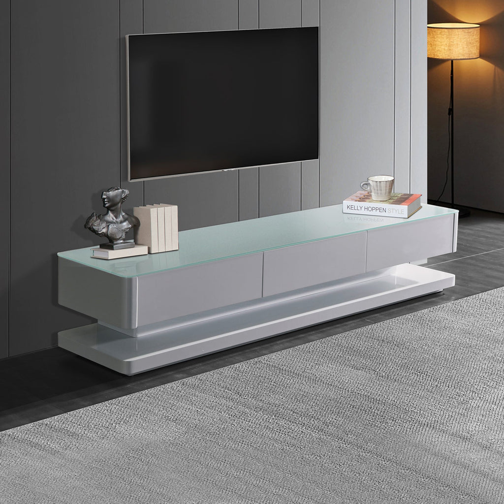 Elegant High Gloss TV Cabinet with Storage