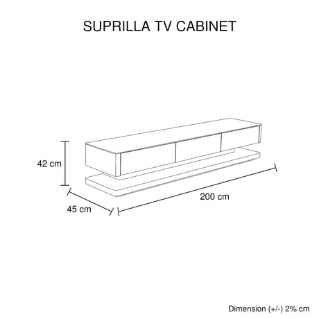 Elegant High Gloss TV Cabinet with Storage