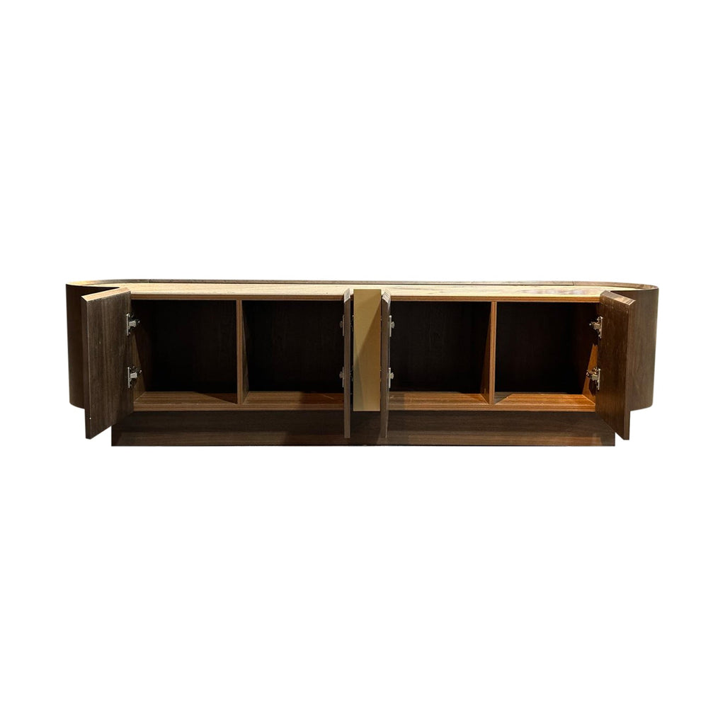 Elegant Dark Walnut TV Cabinet Unit