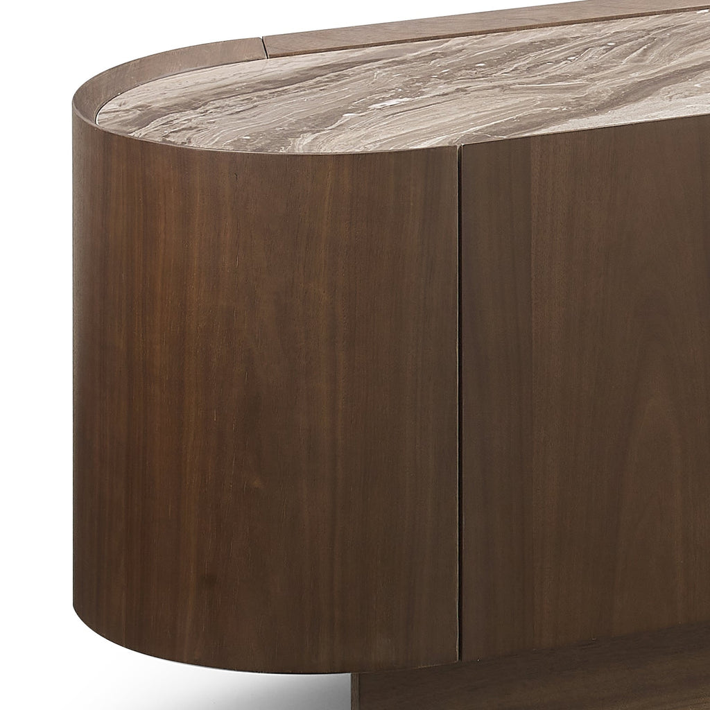 Elegant Dark Walnut TV Cabinet Unit