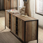Elegant Oak Wine Cabinet with Storage