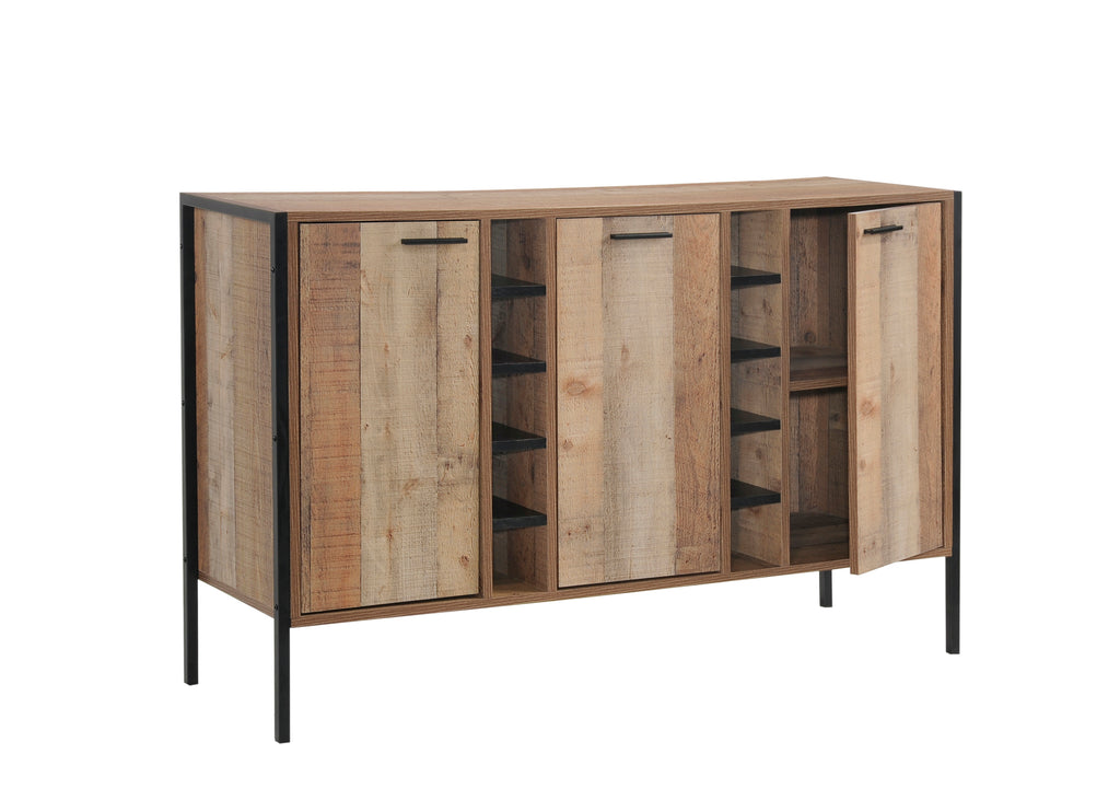 Elegant Oak Wine Cabinet with Storage