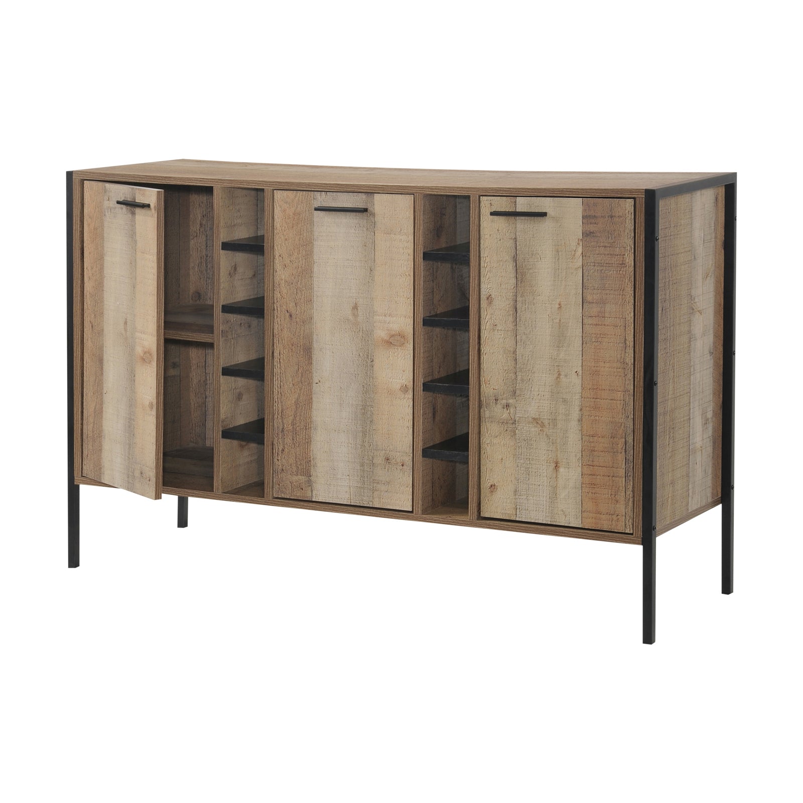 Elegant Oak Wine Cabinet with Storage