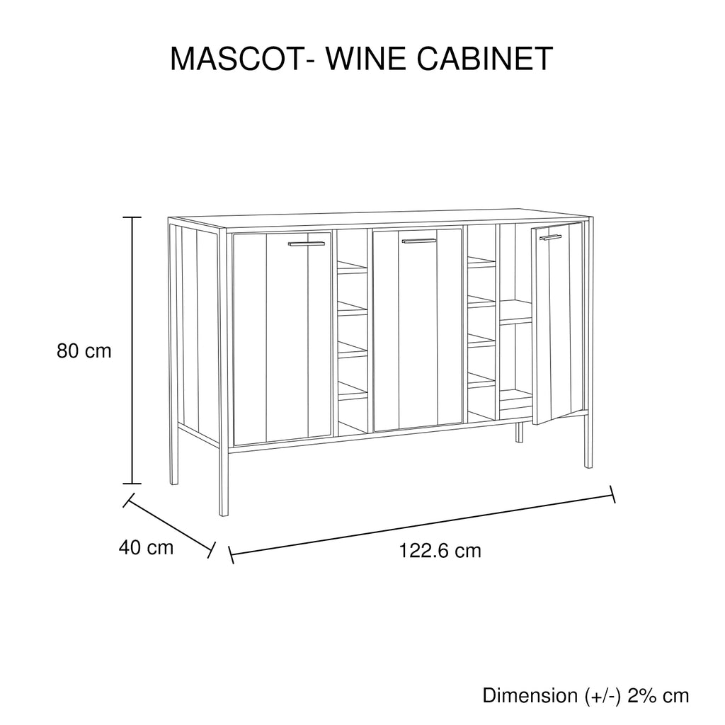 Elegant Oak Wine Cabinet with Storage