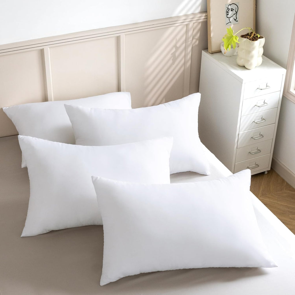 Luxury Plush Microfibre Medium Firm Pillows - 4 Pack