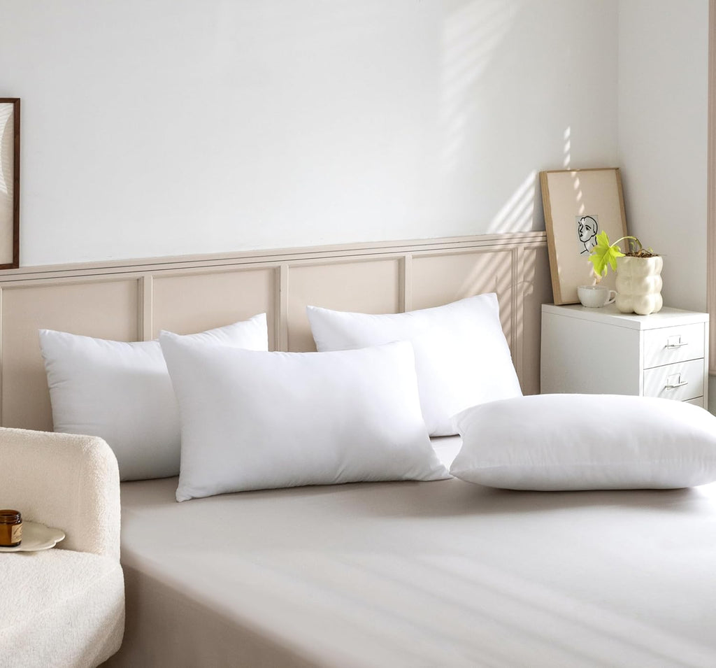 Luxury Plush Microfibre Medium Firm Pillows - 4 Pack