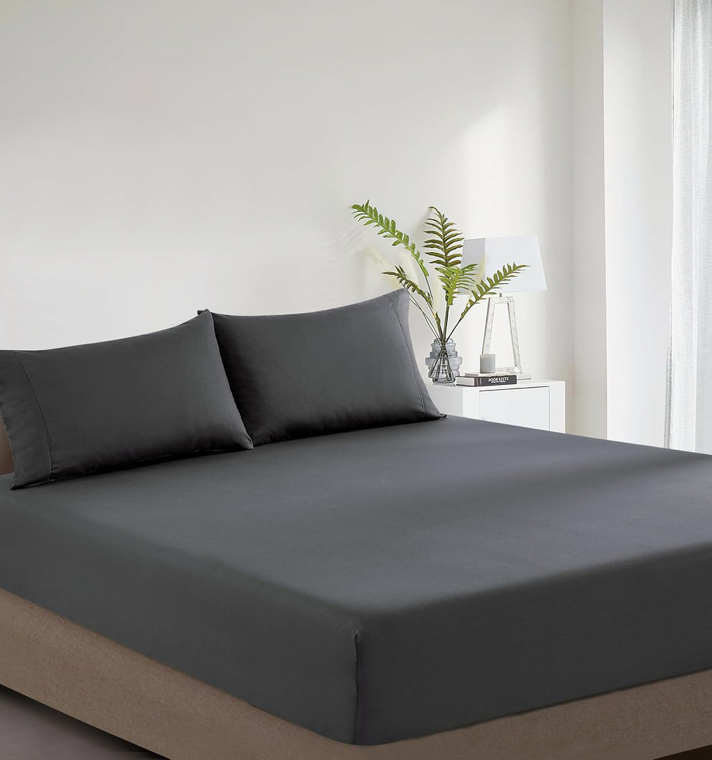 Vintage Washed Cotton Fitted Sheet Set – Ultra Soft, Breathable & Machine Washable