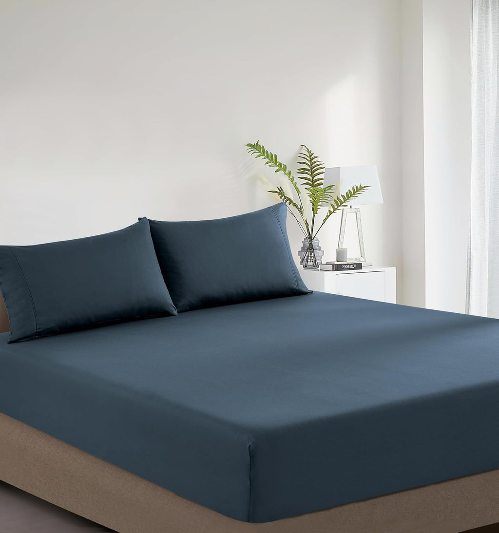 Vintage Washed Cotton Fitted Sheet Combo – 100% Natural, Ultra Soft & Breathable