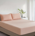 100% Vintage Washed Cotton Fitted Sheet Set – Ultra Soft, Breathable & Machine-Washable