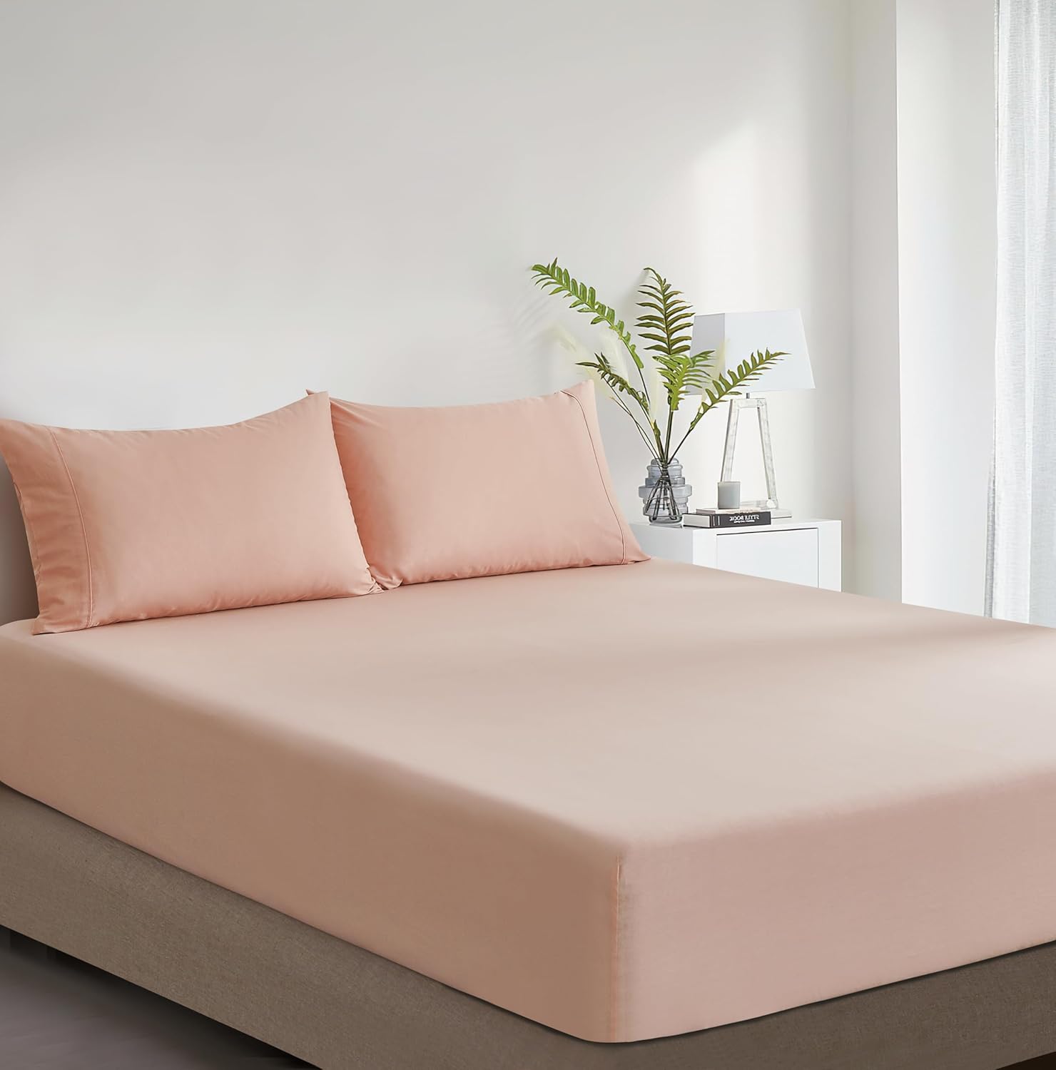 100% Vintage Washed Cotton Fitted Sheet Set – Ultra Soft, Breathable & Machine-Washable