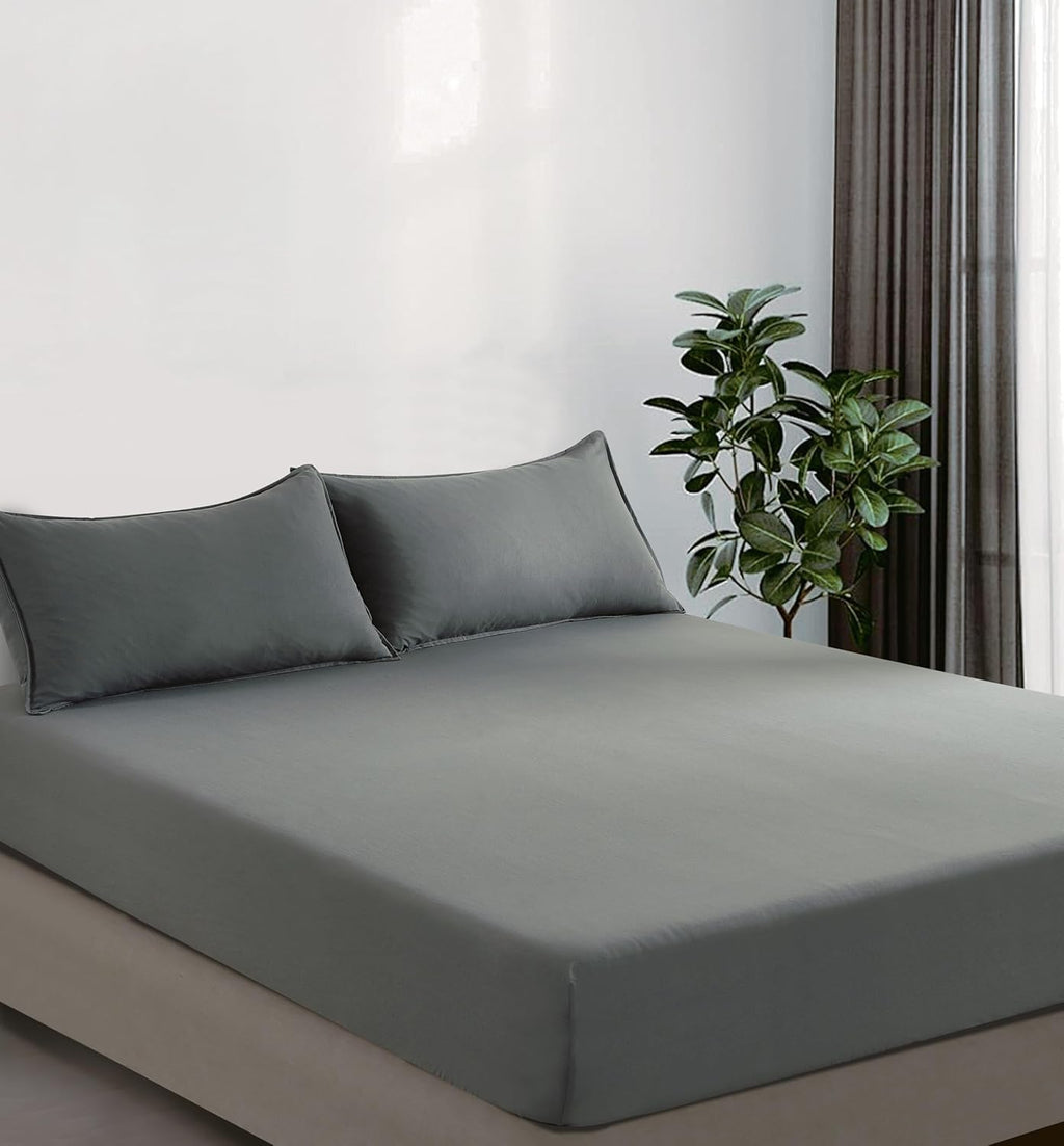 100% Vintage Washed Microfibre Fitted Sheet Set – Ultra Soft & Lightweight All-Season