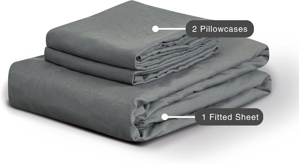 100% Vintage Washed Microfibre Fitted Sheet Set – Ultra Soft & Lightweight All-Season