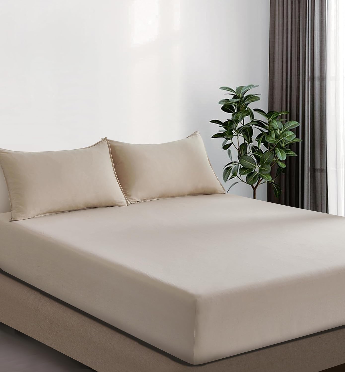 100% Vintage Washed Microfibre Fitted Sheet Set – Ultra Soft & Lightweight All-Season